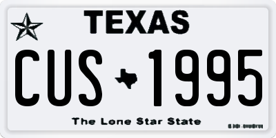 TX license plate CUS1995