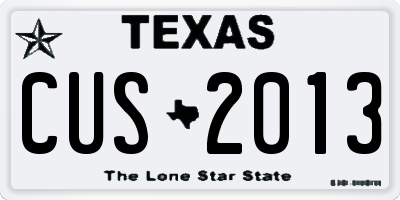 TX license plate CUS2013