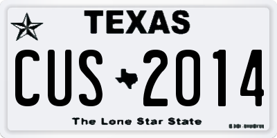 TX license plate CUS2014