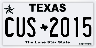 TX license plate CUS2015
