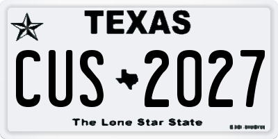 TX license plate CUS2027