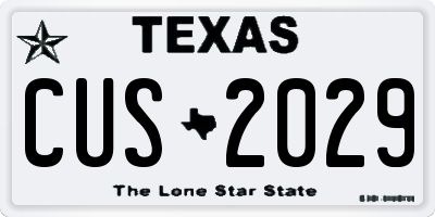 TX license plate CUS2029