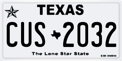 TX license plate CUS2032