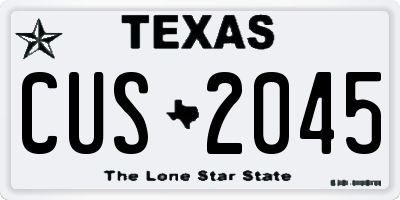 TX license plate CUS2045