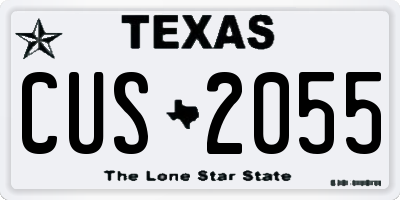 TX license plate CUS2055