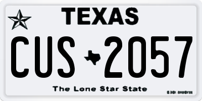 TX license plate CUS2057