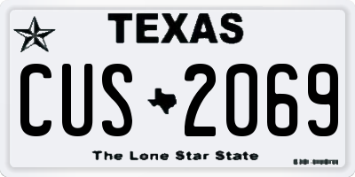 TX license plate CUS2069