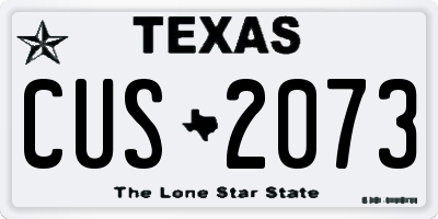TX license plate CUS2073