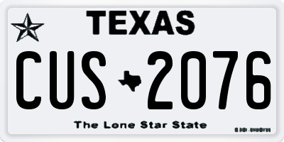 TX license plate CUS2076
