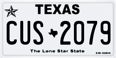 TX license plate CUS2079