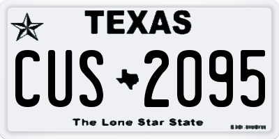 TX license plate CUS2095