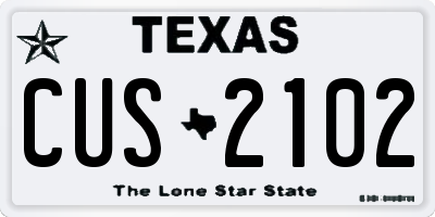 TX license plate CUS2102