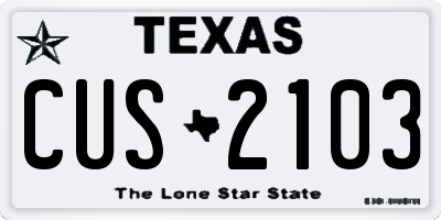 TX license plate CUS2103