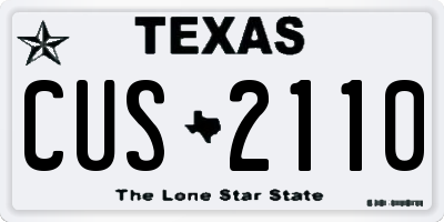 TX license plate CUS2110