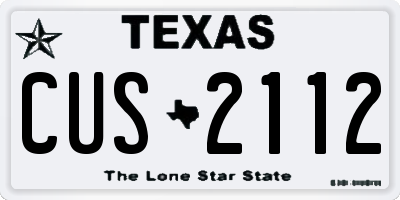 TX license plate CUS2112