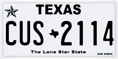 TX license plate CUS2114