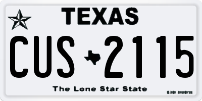 TX license plate CUS2115