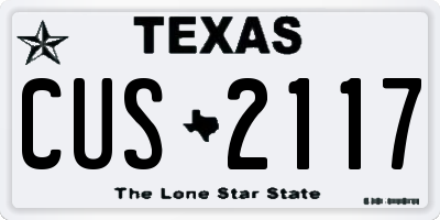 TX license plate CUS2117