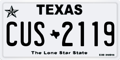 TX license plate CUS2119