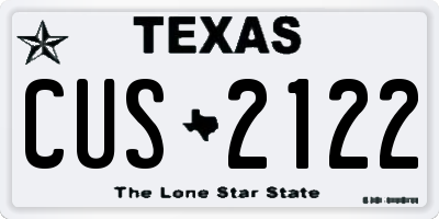 TX license plate CUS2122