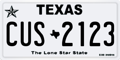 TX license plate CUS2123