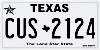 TX license plate CUS2124