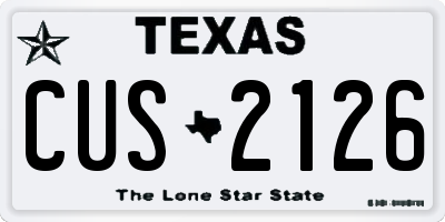 TX license plate CUS2126