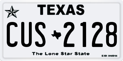TX license plate CUS2128