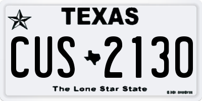 TX license plate CUS2130