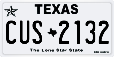 TX license plate CUS2132