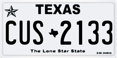 TX license plate CUS2133