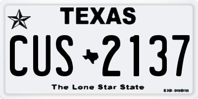 TX license plate CUS2137