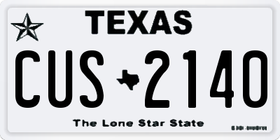 TX license plate CUS2140