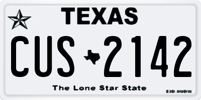TX license plate CUS2142