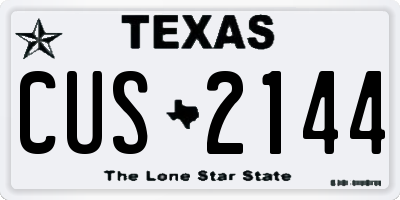 TX license plate CUS2144
