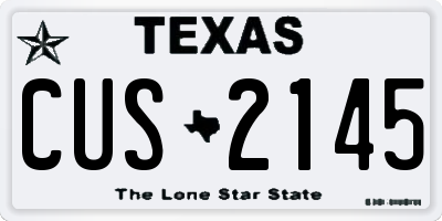 TX license plate CUS2145