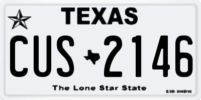 TX license plate CUS2146