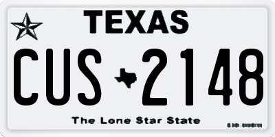 TX license plate CUS2148