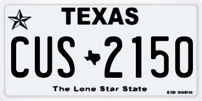 TX license plate CUS2150
