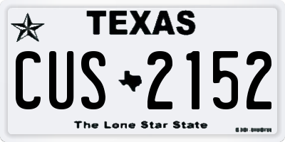 TX license plate CUS2152