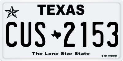 TX license plate CUS2153