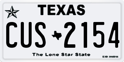TX license plate CUS2154
