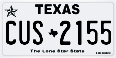 TX license plate CUS2155