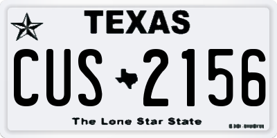 TX license plate CUS2156