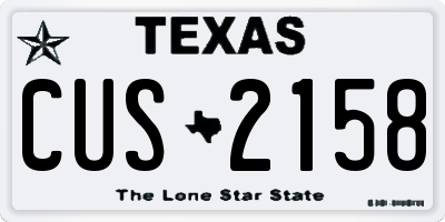 TX license plate CUS2158