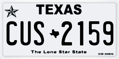 TX license plate CUS2159