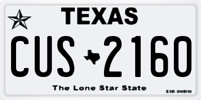 TX license plate CUS2160