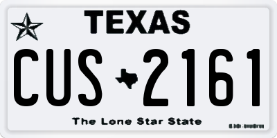 TX license plate CUS2161