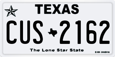 TX license plate CUS2162