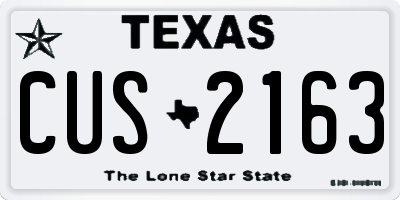 TX license plate CUS2163